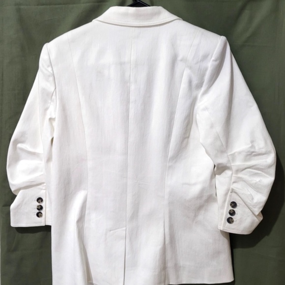 $395 Unworn Cinq A Sept Khloe White Denim Blazer - Picture 8 of 10